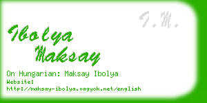 ibolya maksay business card